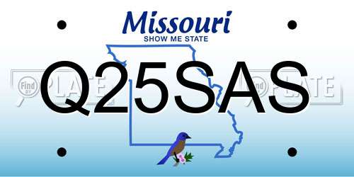Q25SAS Missouri License Plate