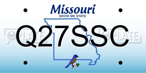 Q27SSC Missouri License Plate