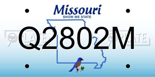 Q2802M Missouri License Plate