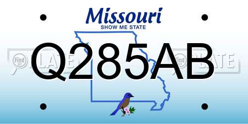 Q285AB Missouri License Plate