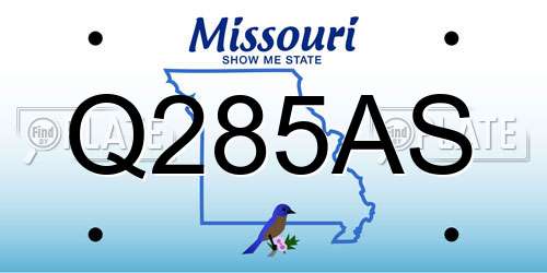 Q285AS Missouri License Plate