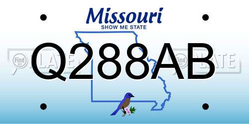 Q288AB Missouri License Plate