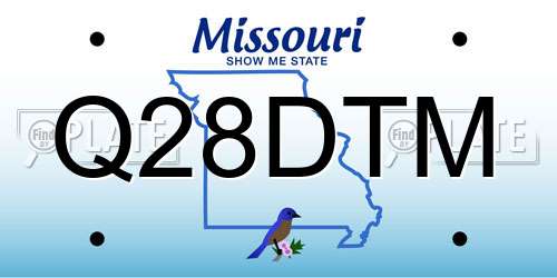 Q28DTM Missouri License Plate