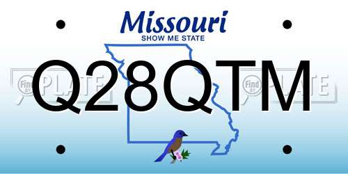 Q28QTM Missouri License Plate