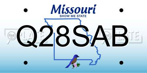 Q28SAB Missouri License Plate