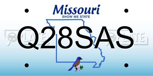 Q28SAS Missouri License Plate