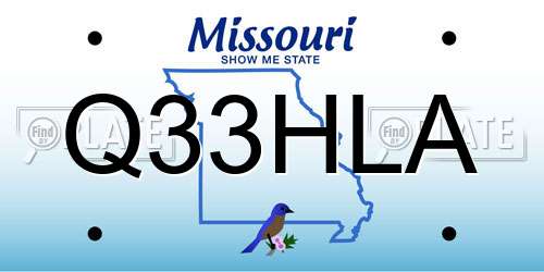 Q33HLA Missouri License Plate
