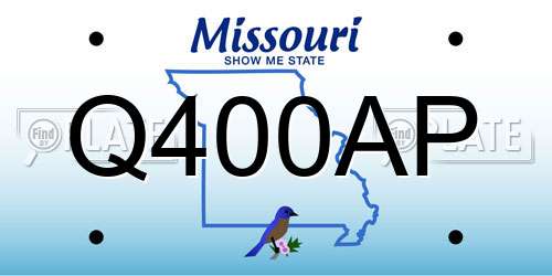 Q400AP Missouri License Plate