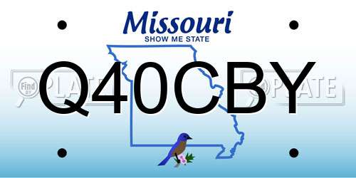 Q40CBY Missouri License Plate