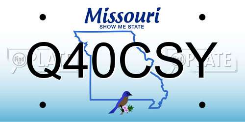 Q40CSY Missouri License Plate