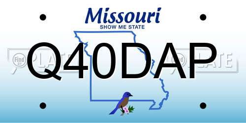 Q40DAP Missouri License Plate