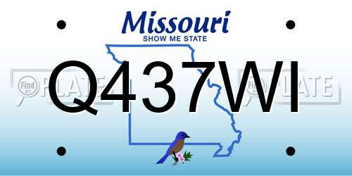Q437WI Missouri License Plate