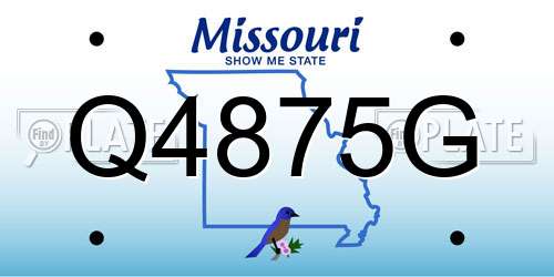 Q4875G Missouri License Plate