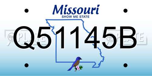 Q51145B Missouri License Plate