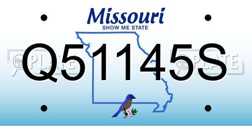 Q51145S Missouri License Plate