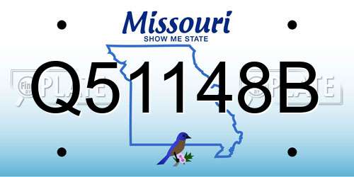 Q51148B Missouri License Plate