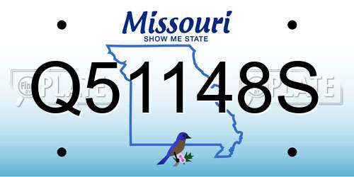 Q51148S Missouri License Plate