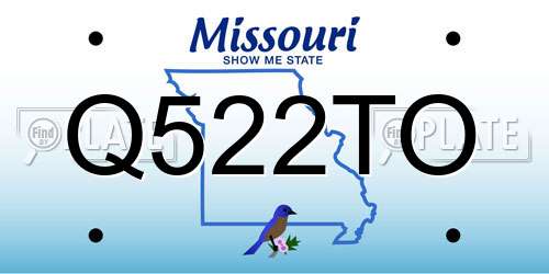 Q522TO Missouri License Plate