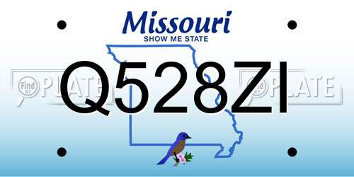 Q528ZI Missouri License Plate
