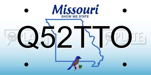 Q52TTO Missouri License Plate