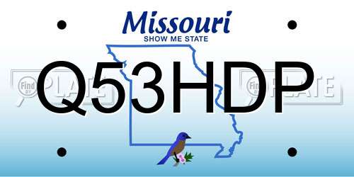 Q53HDP Missouri License Plate