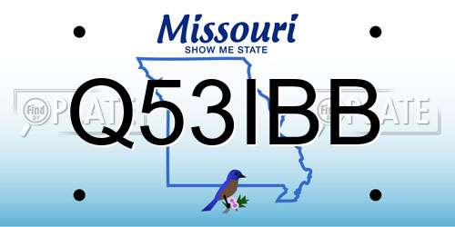 Q53IBB Missouri License Plate
