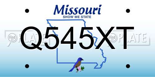 Q545XT Missouri License Plate