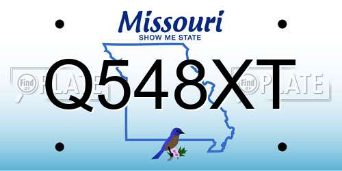 Q548XT Missouri License Plate