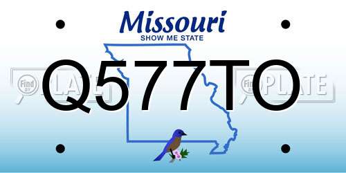 Q577TO Missouri License Plate