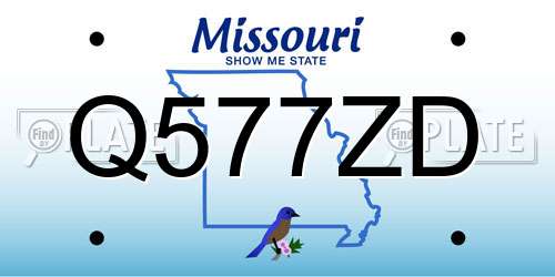 Q577ZD Missouri License Plate