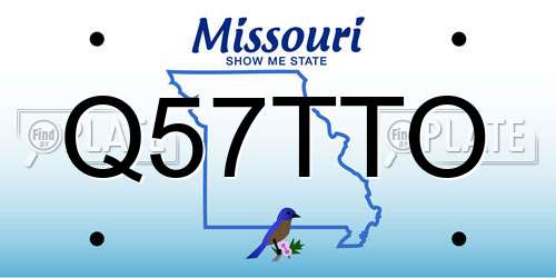 Q57TTO Missouri License Plate