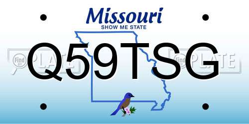 Q59TSG Missouri License Plate