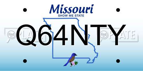 Q64NTY Missouri License Plate