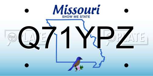 Q71YPZ Missouri License Plate