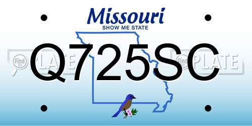 Q725SC Missouri License Plate
