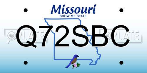 Q72SBC Missouri License Plate