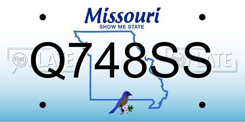 Q748SS Missouri License Plate