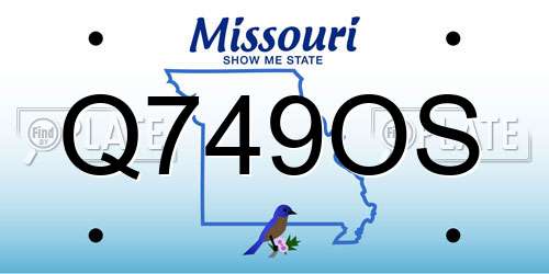 Q749OS Missouri License Plate