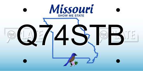 Q74STB Missouri License Plate