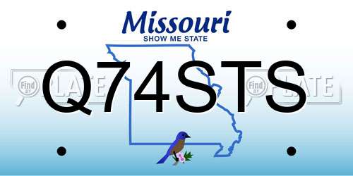 Q74STS Missouri License Plate