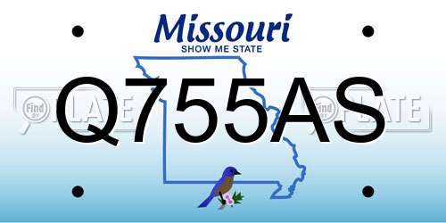 Q755AS Missouri License Plate