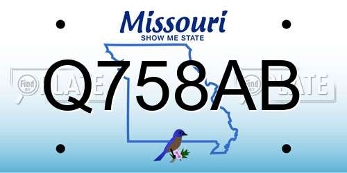 Q758AB Missouri License Plate