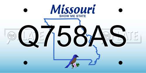 Q758AS Missouri License Plate