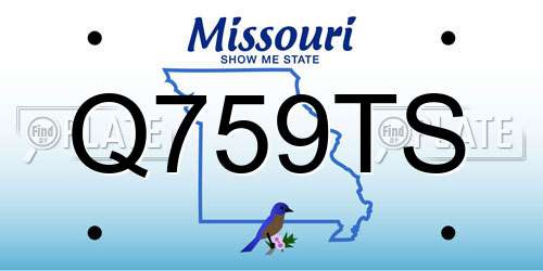 Q759TS Missouri License Plate