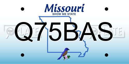 Q75BAS Missouri License Plate