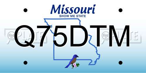 Q75DTM Missouri License Plate