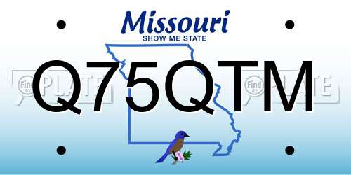 Q75QTM Missouri License Plate