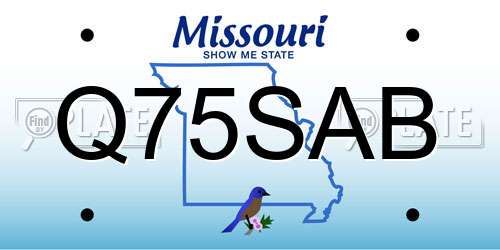 Q75SAB Missouri License Plate