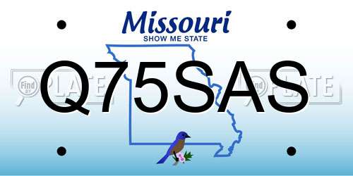Q75SAS Missouri License Plate