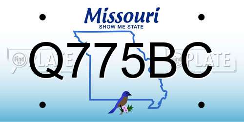Q775BC Missouri License Plate